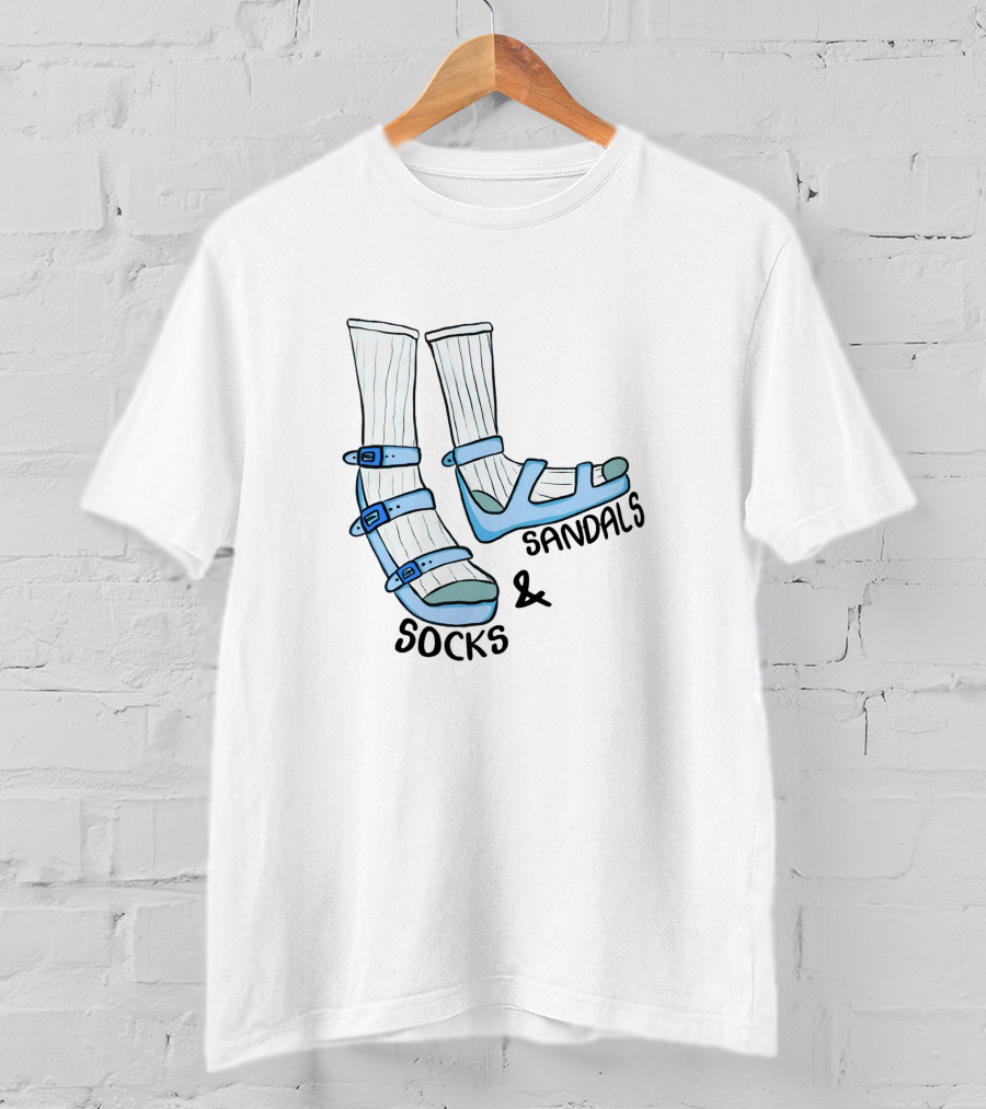 Sinjin Drowning Socks And Sandals Merch T-Shirt