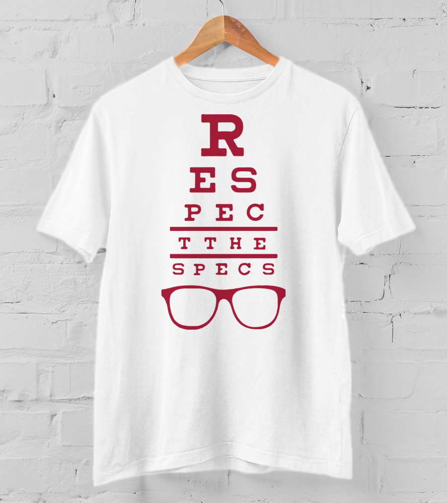 Respect The Specs Rodrigo Blankenship Eyewear Typography T-Shirt