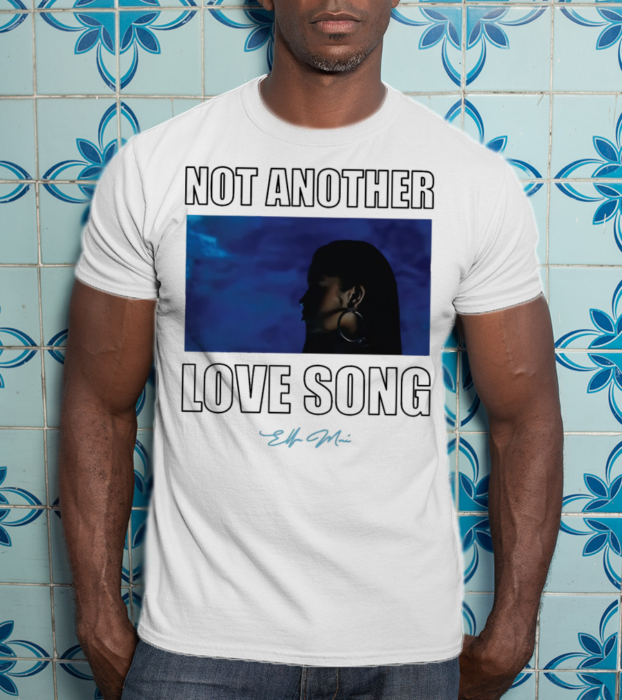NOT Another Love Song Ella Mai Silhouette Blue Background T-Shirt