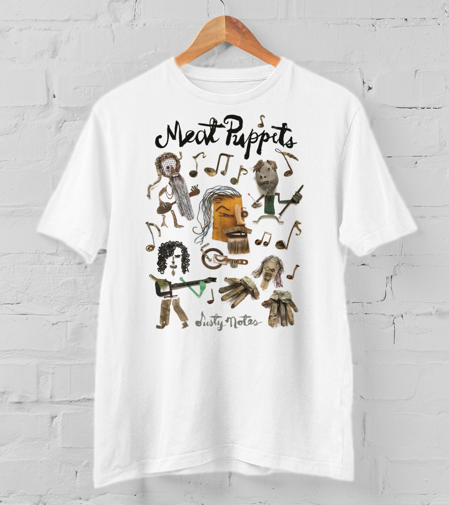Meat Puppets Dusty Notes Musical Puppet Collage T-Shirt