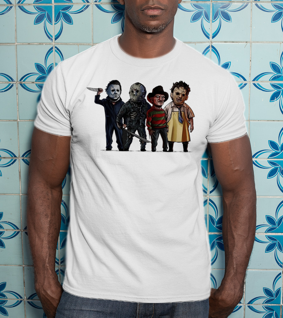 Summer Men MYERRS Michaell Halloween Horror Movie Characters Icons T-Shirt