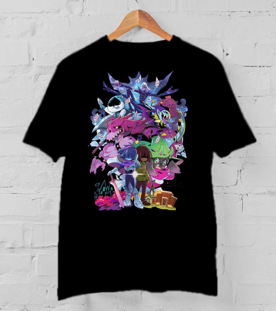Deltarune Cast And Colorful Adventure Scene T-Shirt