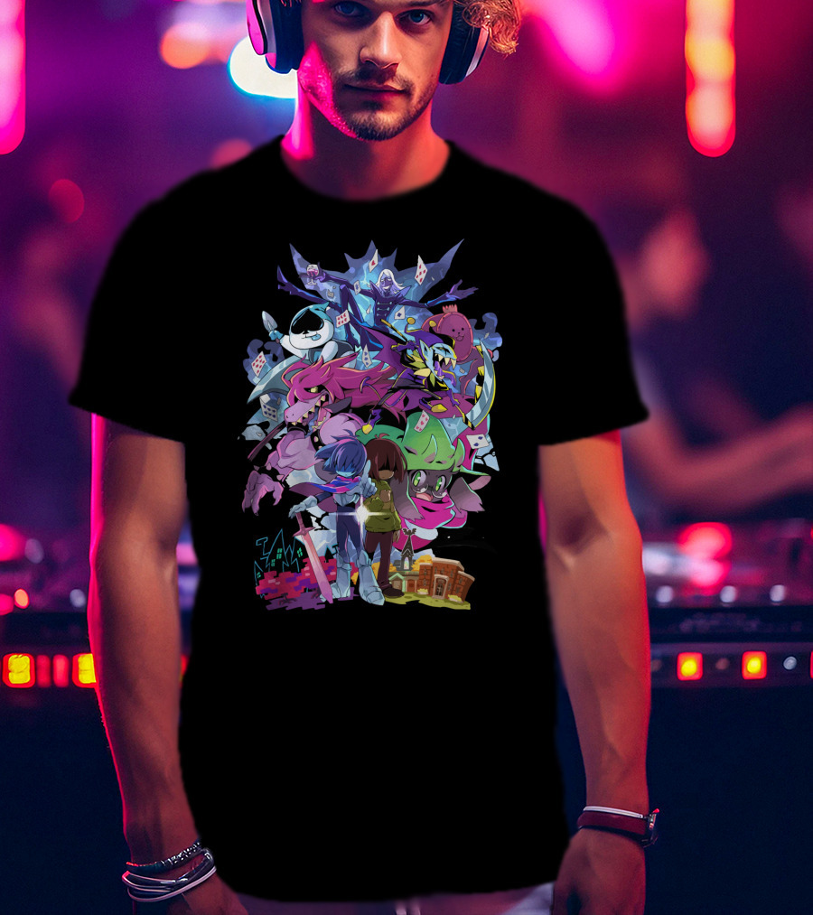 Deltarune Cast And Colorful Adventure Scene T-Shirt