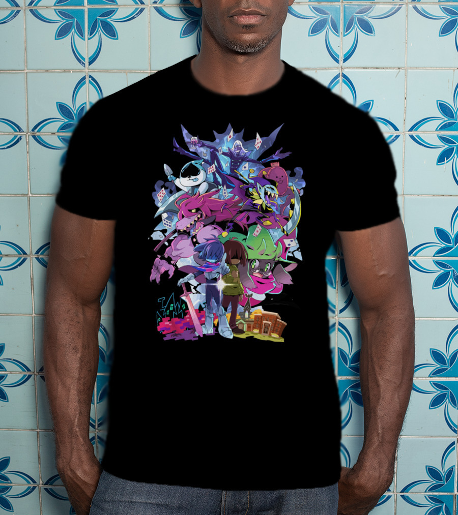 Deltarune Cast And Colorful Adventure Scene T-Shirt