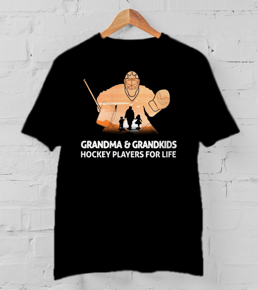 Grandma And Grandkids Hockey Players For Life Hockey Gear T-Shirt