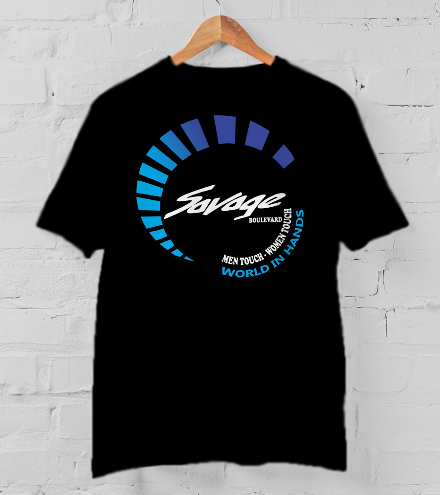 Savage Boulevard Men Touch Women Touch World In Hands T-Shirt