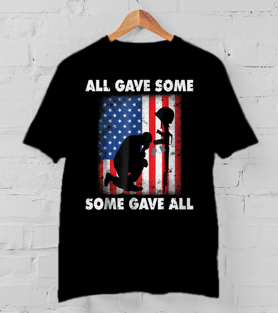 All Gave Some Some Gave All Veteran Memorial Day USA Flag T-Shirt