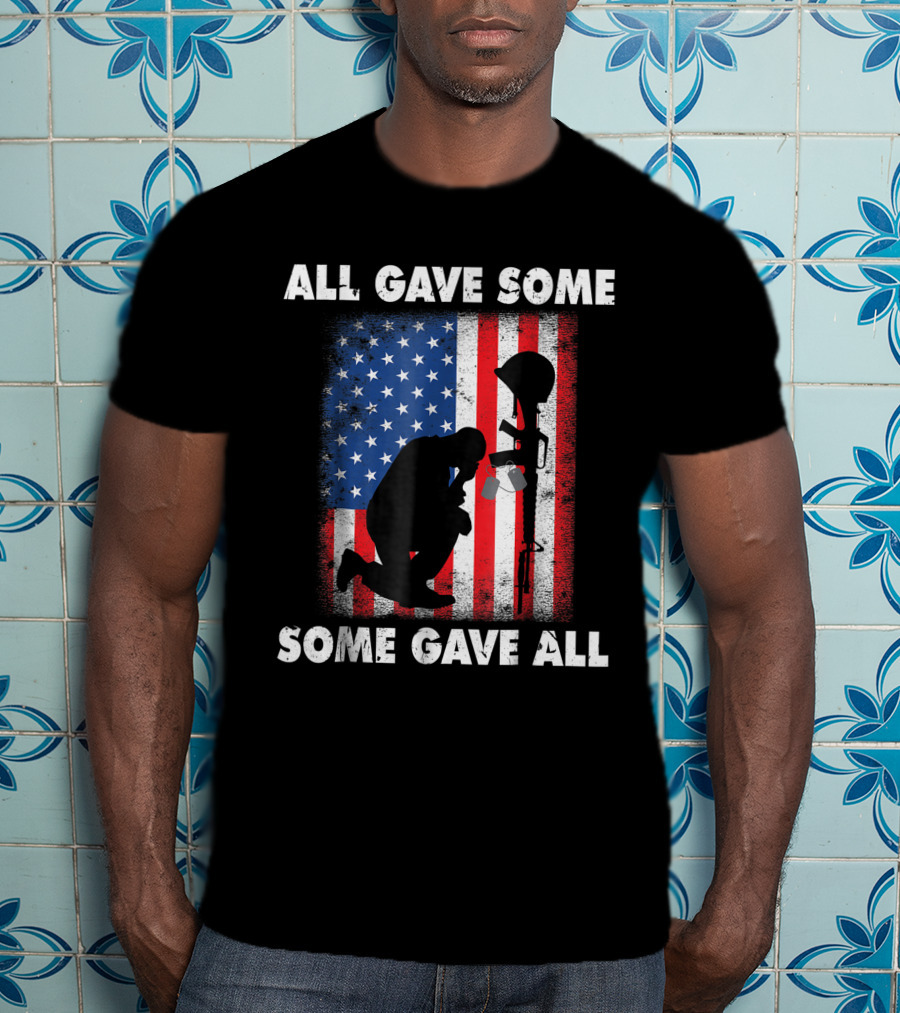 All Gave Some Some Gave All Veteran Memorial Day USA Flag T-Shirt