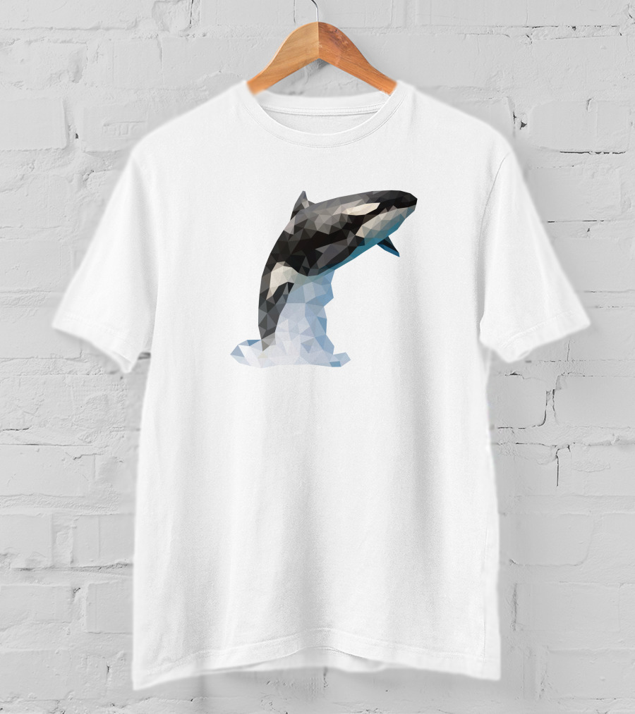 Dophil Jump Geometric Dolphin In Mid-Leap T-Shirt
