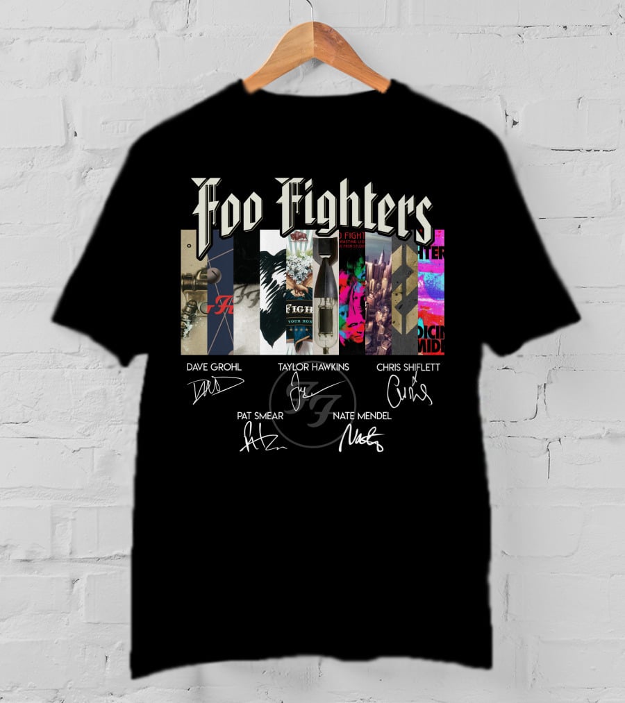 Foo Fighters Dave Grohl Taylor Hawkins Chris Shiflett Pat Smear Nate Mendel Album Covers T-Shirt