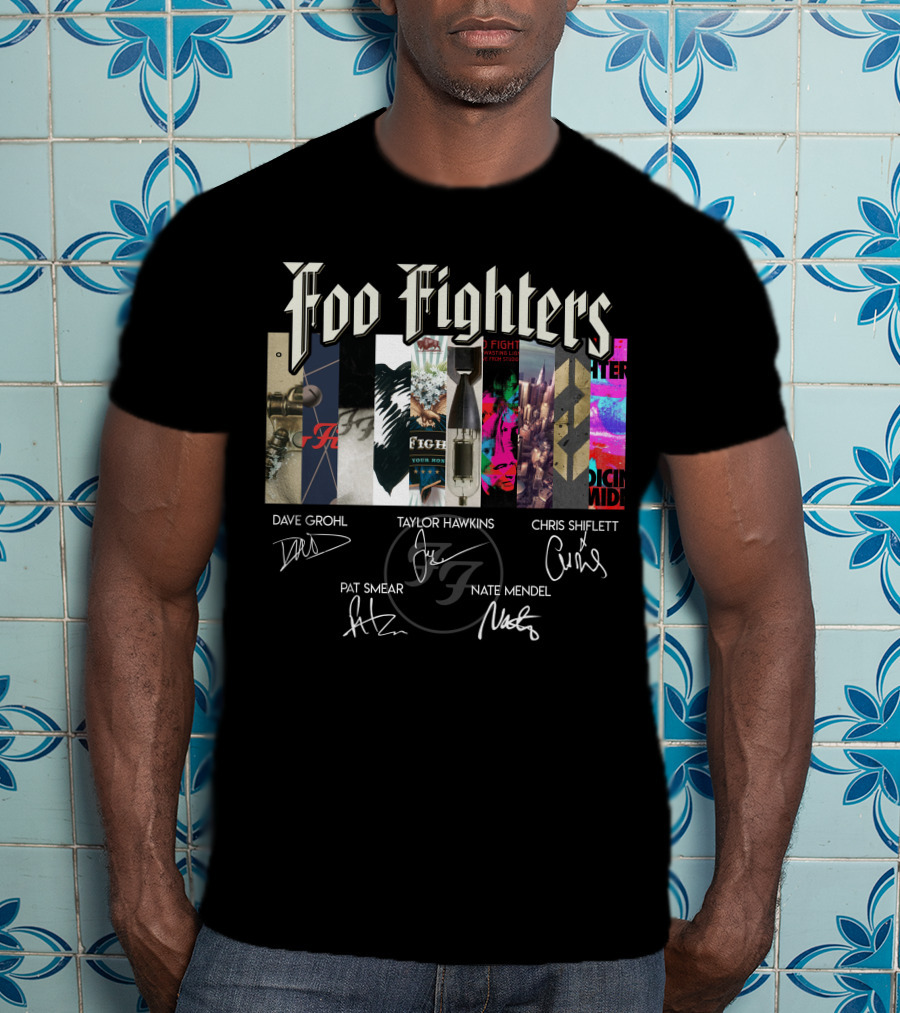 Foo Fighters Dave Grohl Taylor Hawkins Chris Shiflett Pat Smear Nate Mendel Album Covers T-Shirt