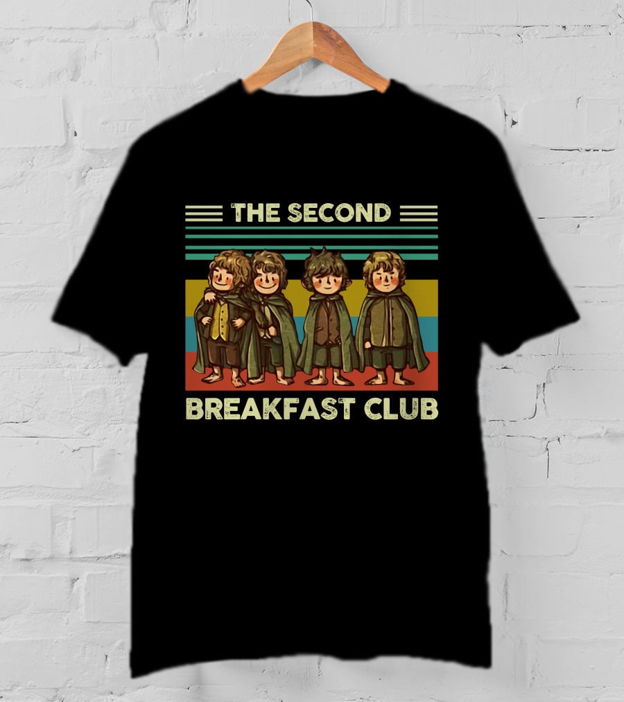 The Second Breakfast Club Hobbits Pop Culture Mashup T-Shirt