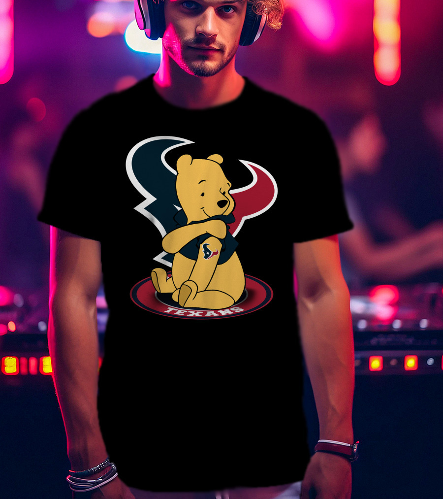 Pooh Texans Houston Logo Bears Football T-Shirt