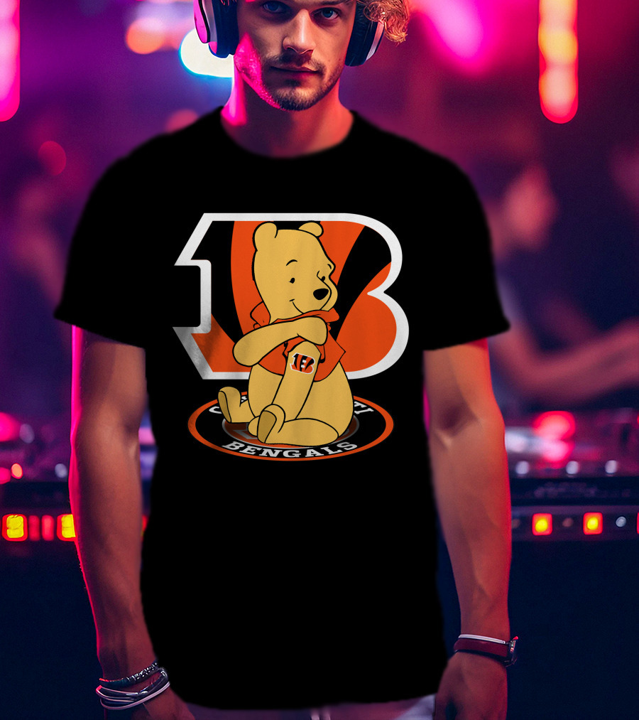 Cincinnati Bengals Pooh Football Crossover T-Shirt