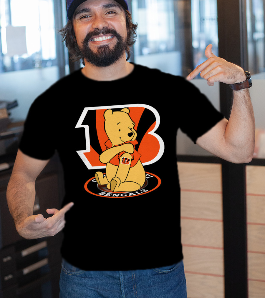 Cincinnati Bengals Pooh Football Crossover T-Shirt
