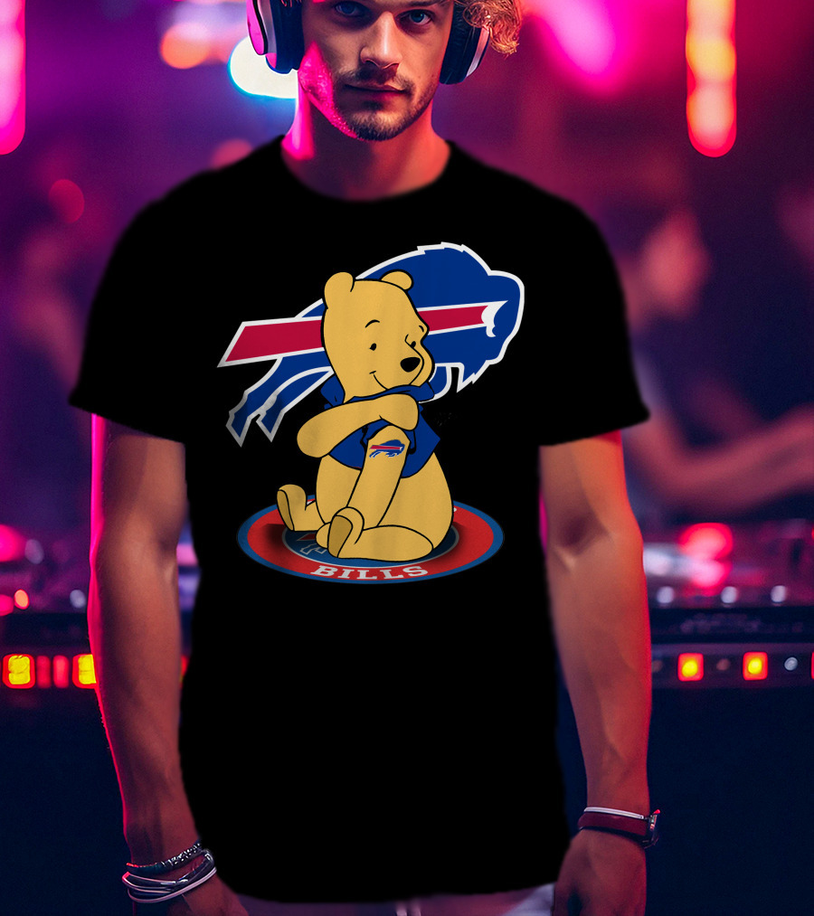 Pooh Bills Buffalo Bills Crossover Featuring Iconic Bear T-Shirt