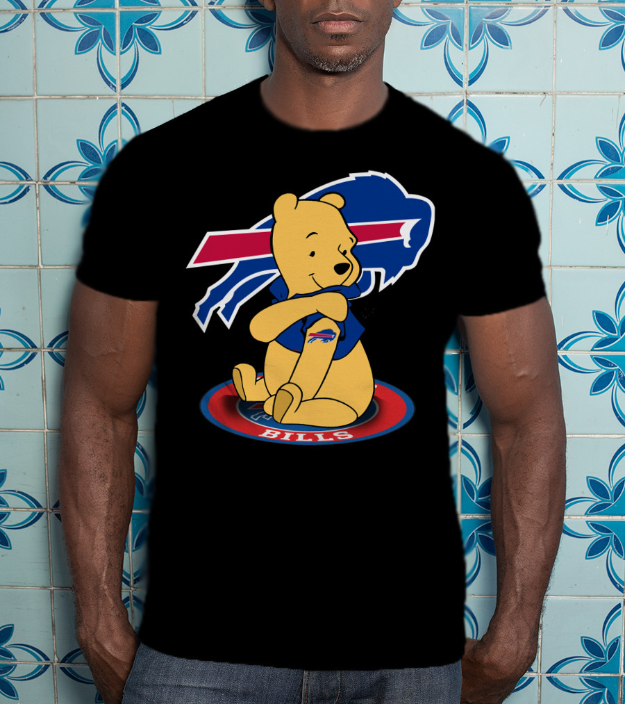 Pooh Bills Buffalo Bills Crossover Featuring Iconic Bear T-Shirt