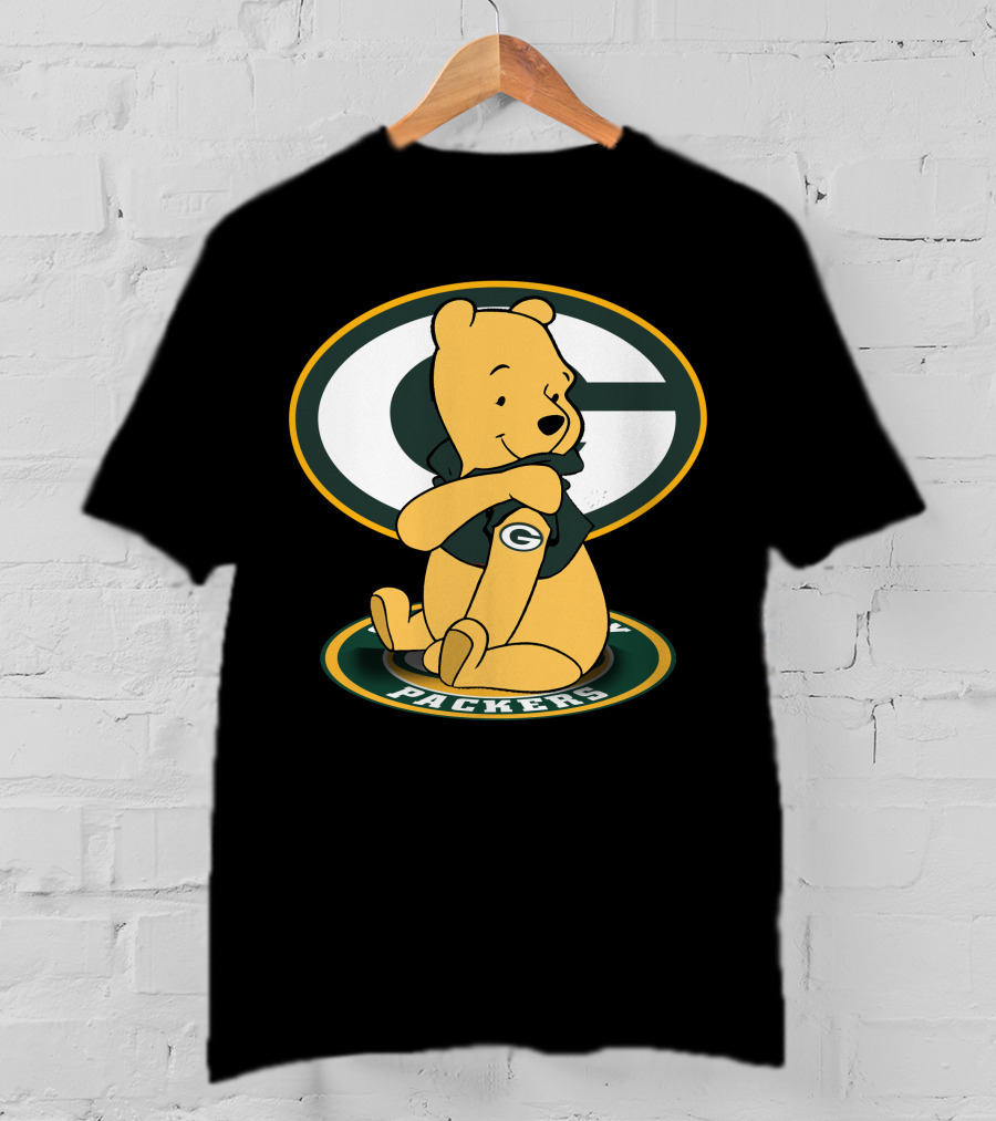 Pooh Packers Crossover With Iconic Green Bay T-Shirt