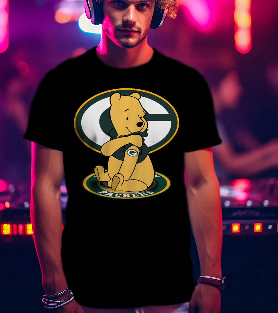 Pooh Packers Crossover With Iconic Green Bay T-Shirt