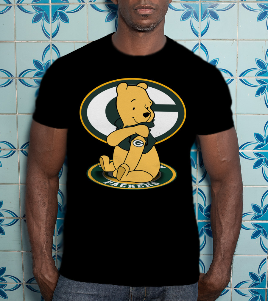 Pooh Packers Crossover With Iconic Green Bay T-Shirt
