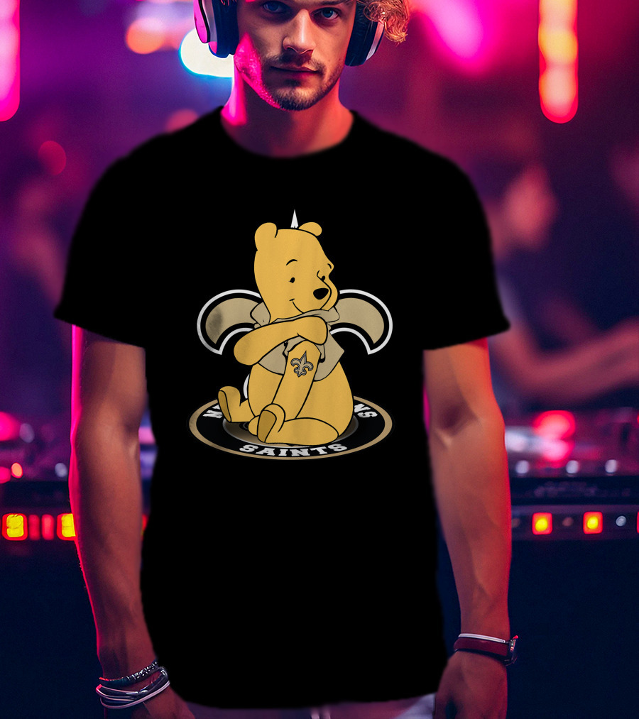 Pooh Saints New Orleans Fleur-de-Lis Iconic Symbols T-Shirt