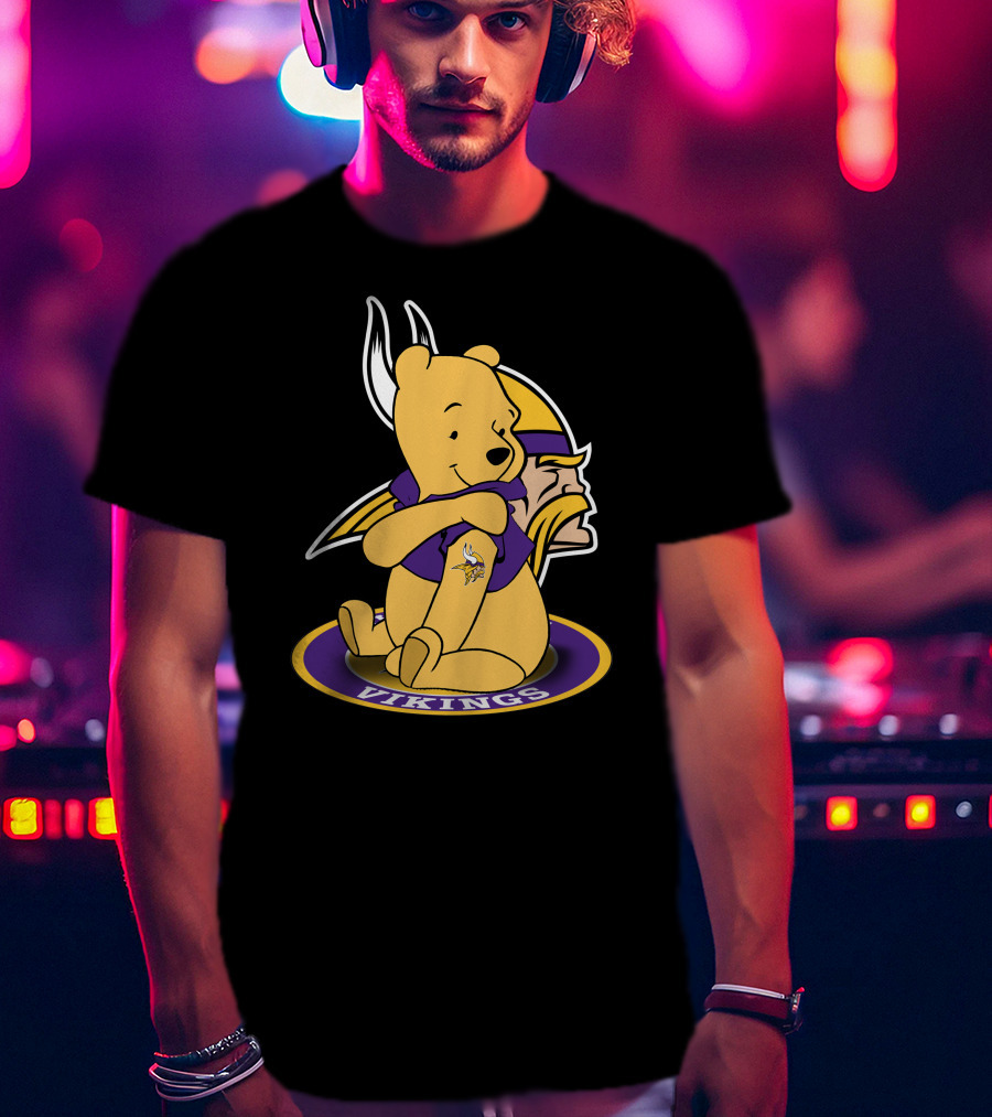 Pooh Vikings Crossover Sitting With Helmet And Horns T-Shirt