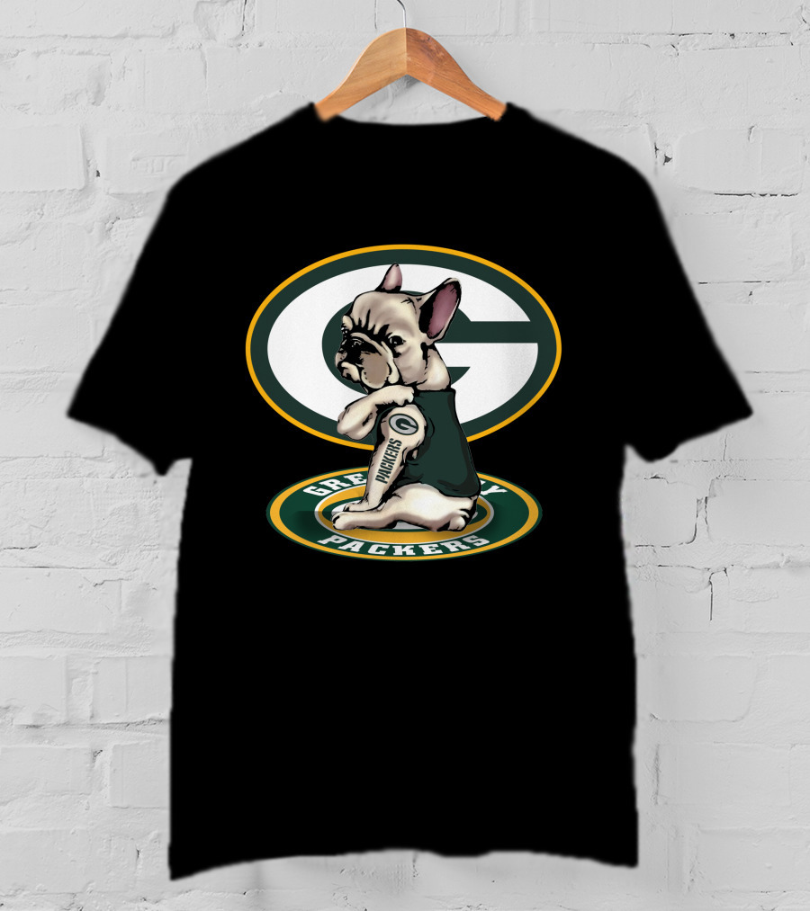 Green Bay Packers French Bulldog Fan T-Shirt