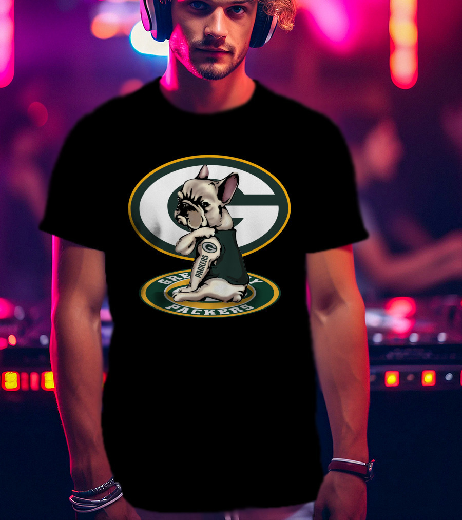 Green Bay Packers French Bulldog Fan T-Shirt