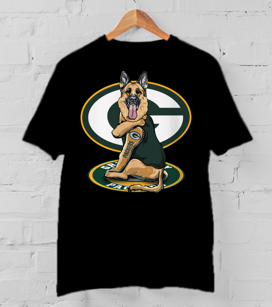 Green Bay Packers German Shepherd Fan T-Shirt
