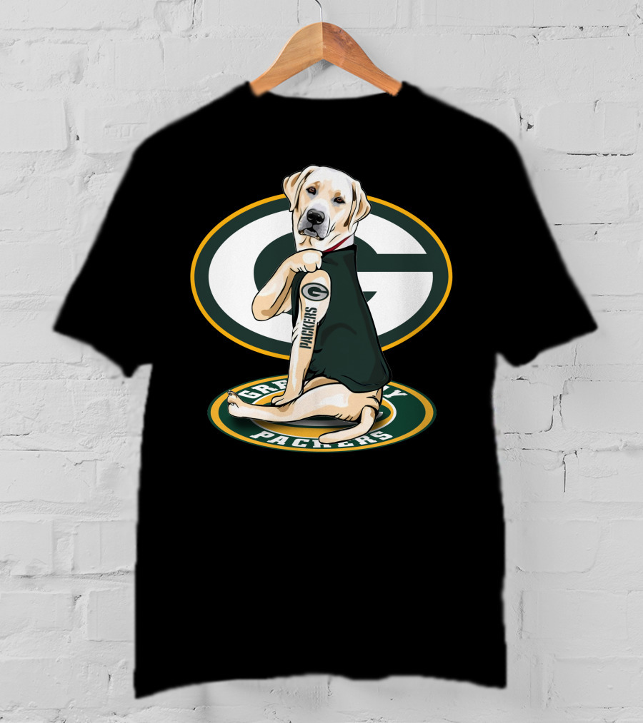 Labrador Green Bay Packers Football Fan Dog T-Shirt