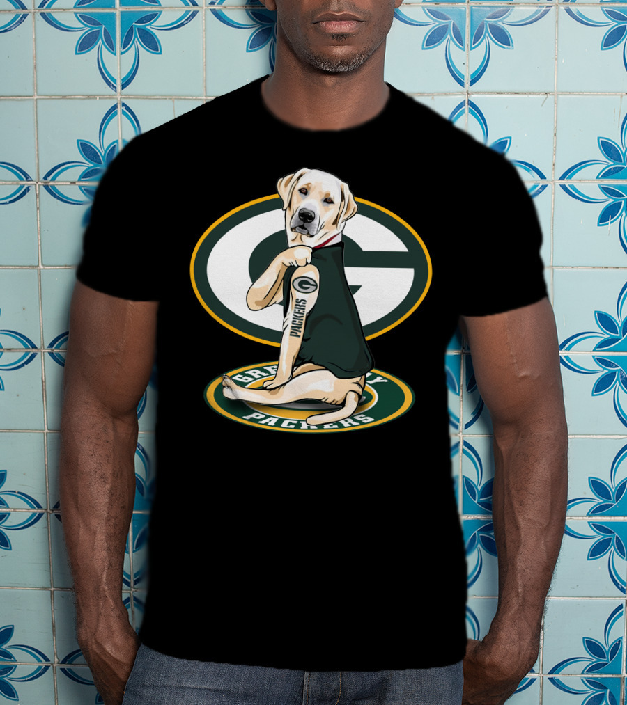 Labrador Green Bay Packers Football Fan Dog T-Shirt