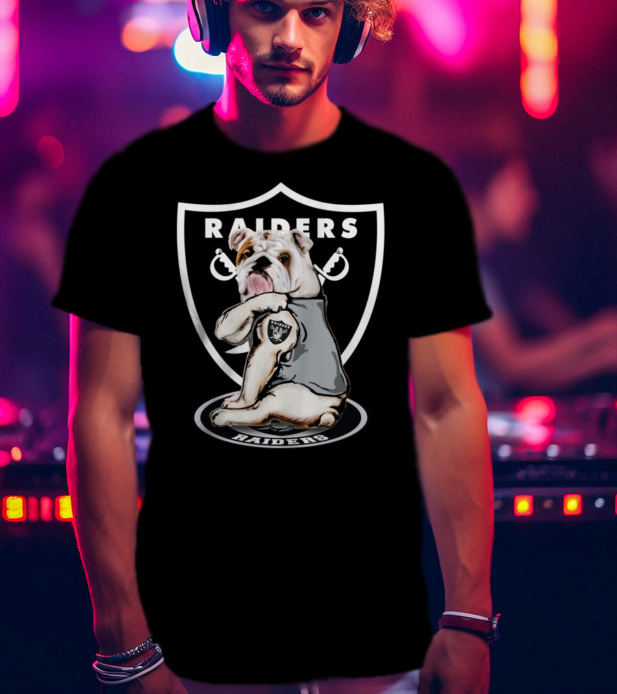 Raiders Bulldog With Shield Logo And Sword Elements T-Shirt