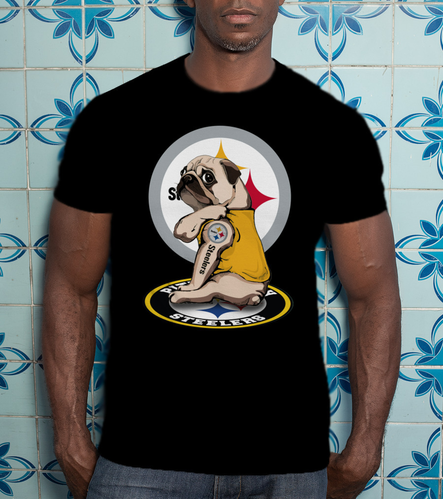 Steelers Pug Fan Football T-Shirt