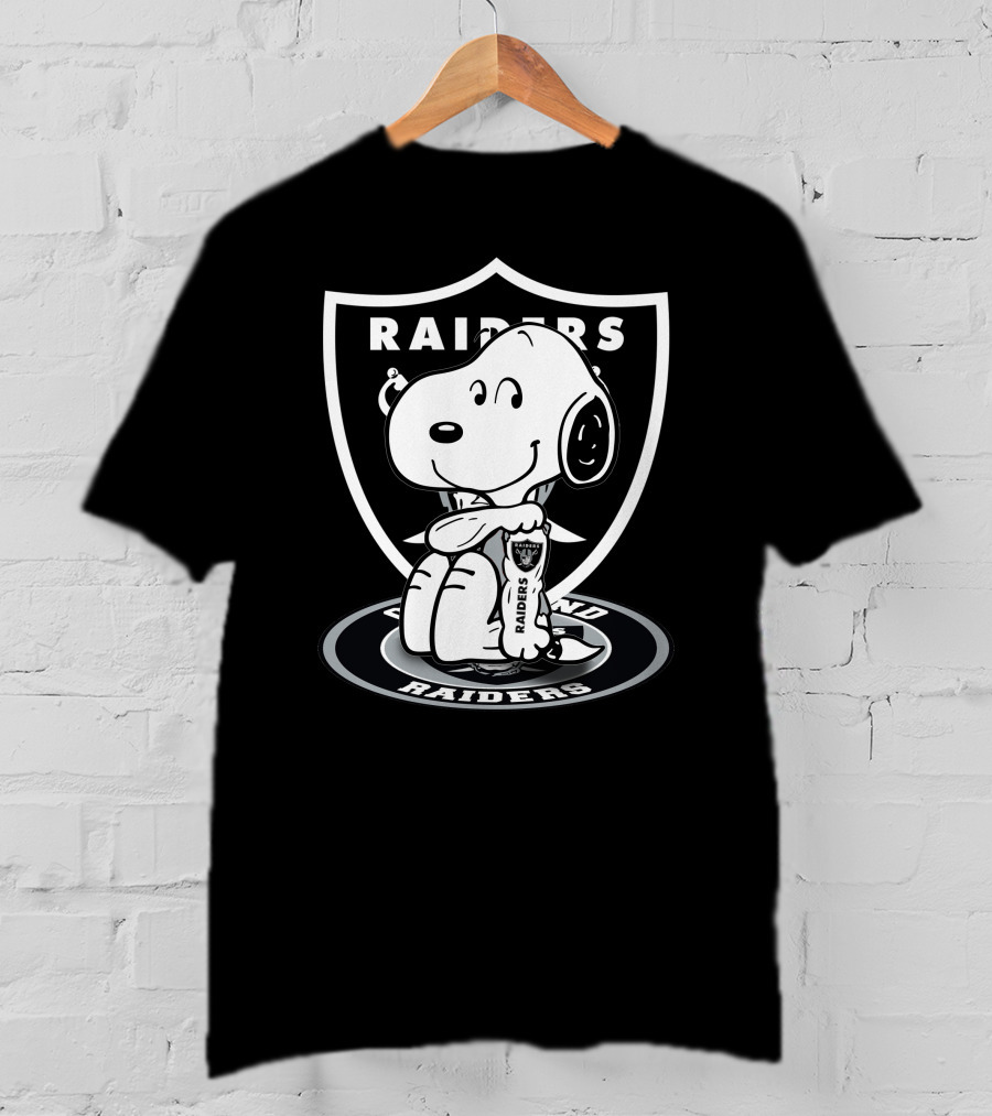 Snoopy Raiders Oakland Raiders Football NFL Peanuts Crossover T-Shirt