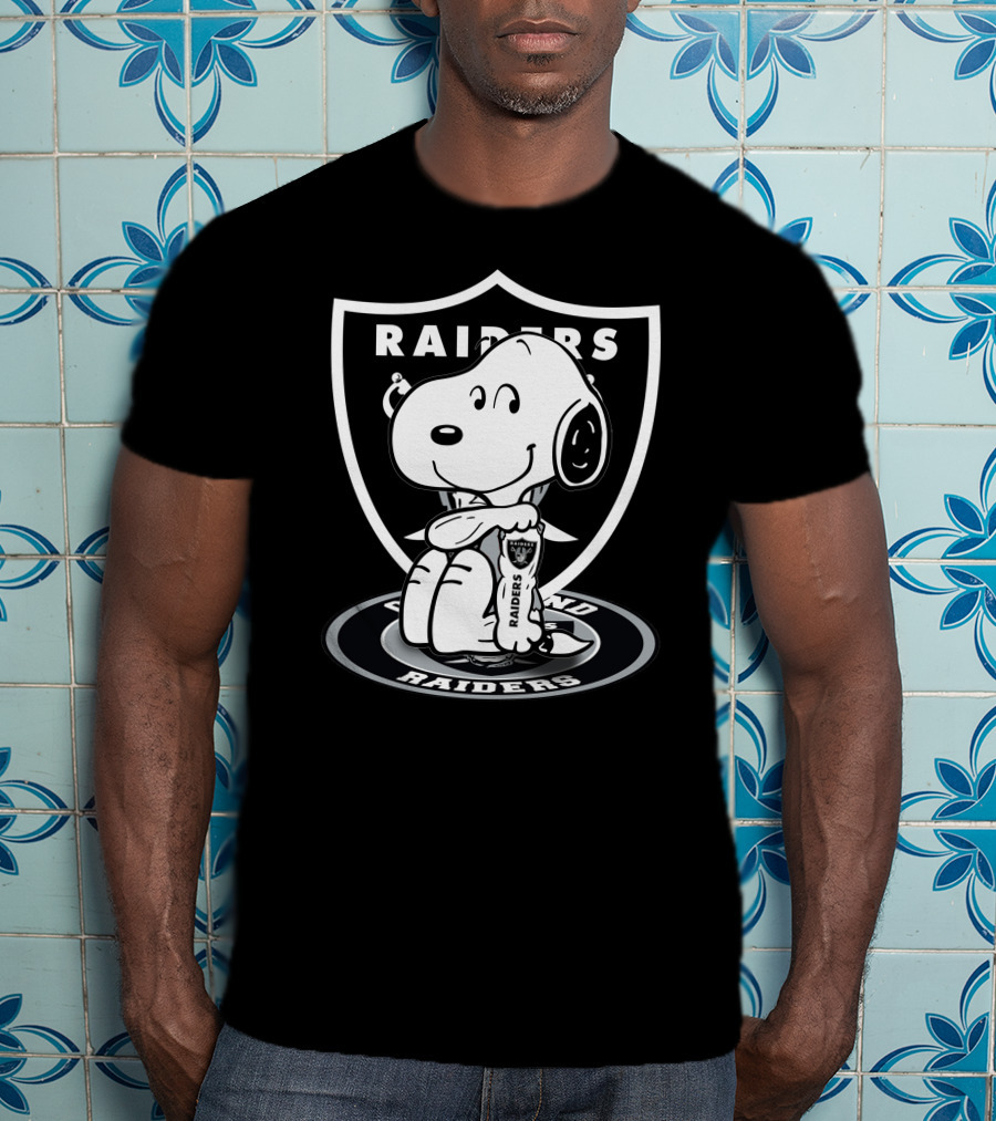 Snoopy Raiders Oakland Raiders Football NFL Peanuts Crossover T-Shirt