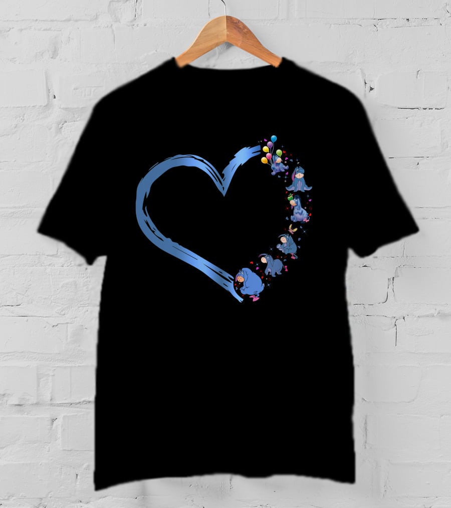 Eeyore Heart Balloons Friendship Mood T-Shirt