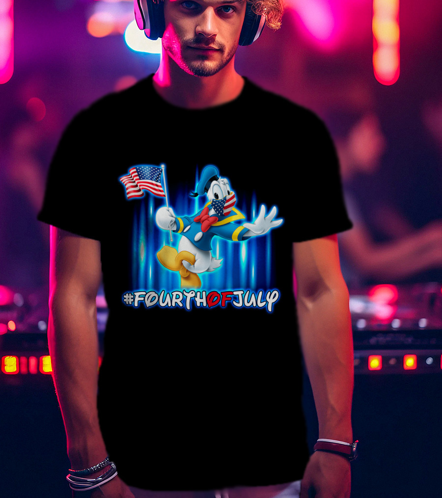 Donald Duck #FourthOfJuly American Flag T-Shirt