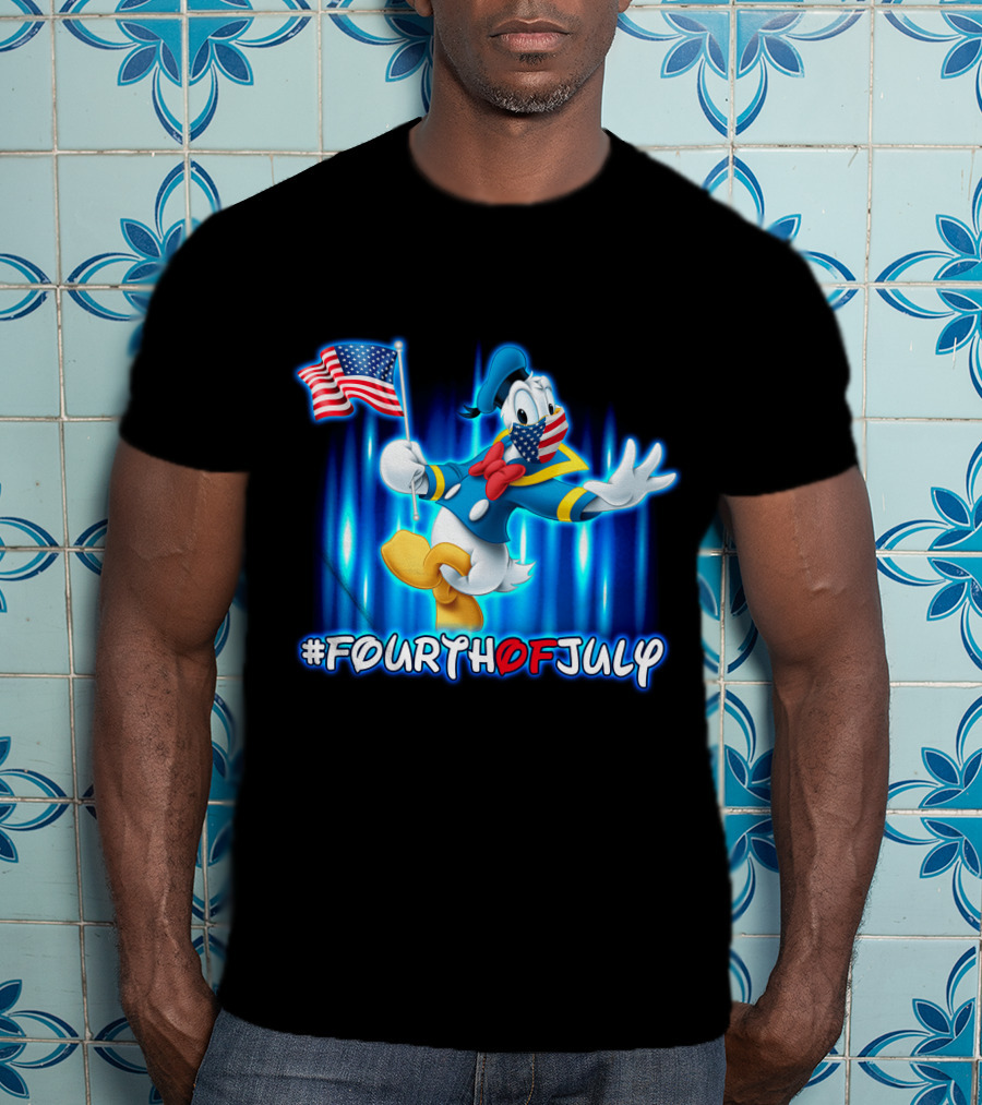 Donald Duck #FourthOfJuly American Flag T-Shirt