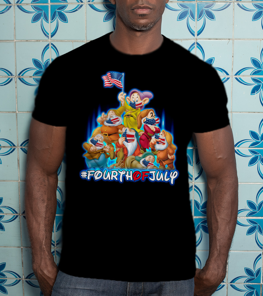 FourthofJuly Seven Dwarfs Patriotic Celebration With American Flag T-Shirt