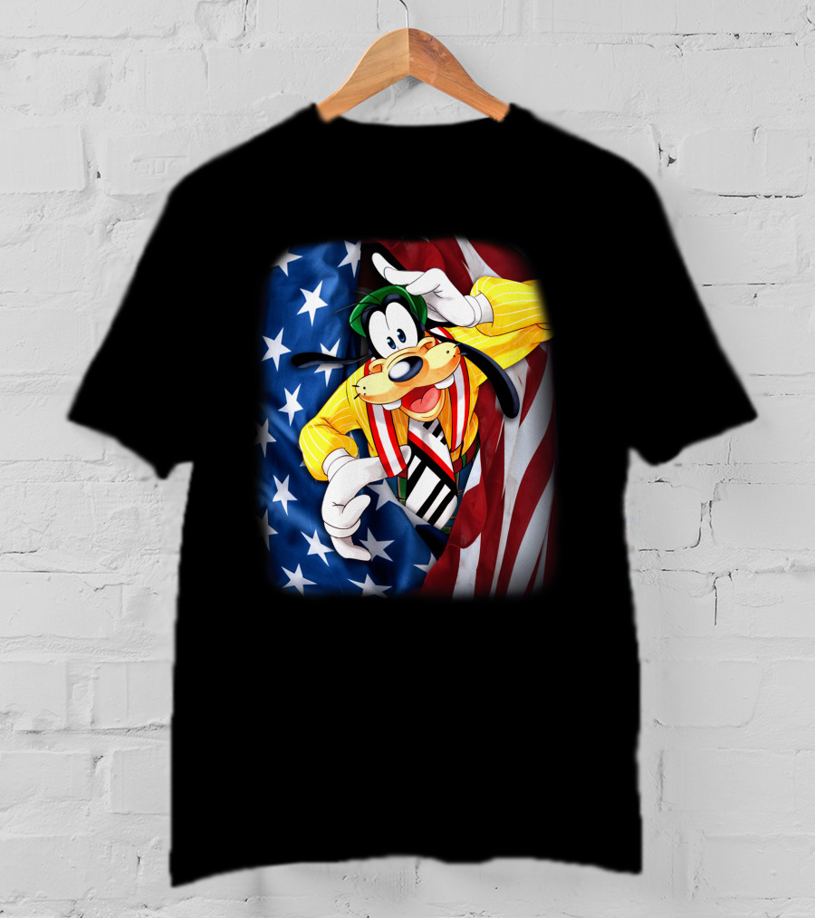 Goofy United States Flag Patriotic T-Shirt