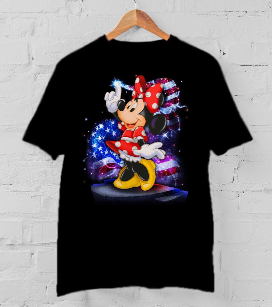 Minnie Mouse July Patriotic Bling T-Shirt