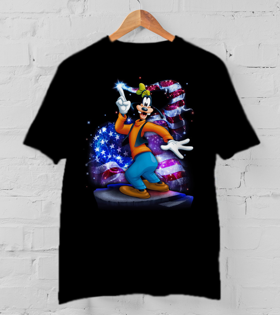 Goofy Bling July American Flag T-Shirt