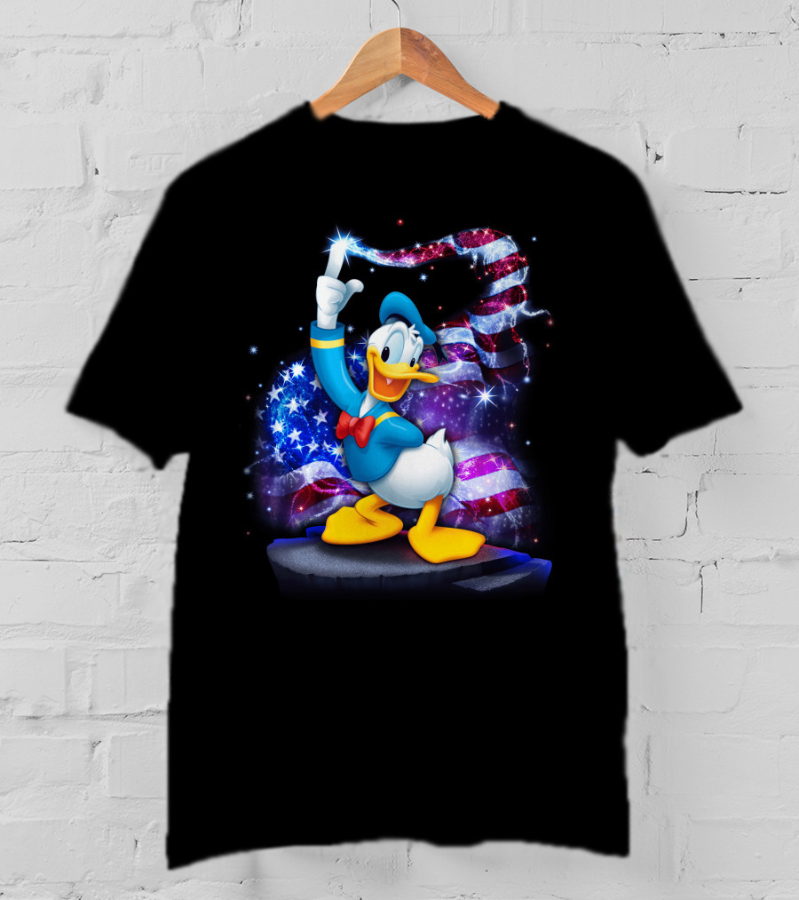 Donald Bling Patriotic July Celebration With Sparkling American Flag T-Shirt