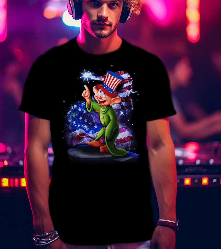 Patriotic Dopey Bling Star-Spangled July T-Shirt