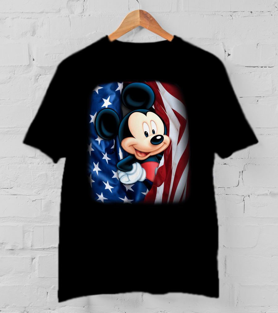 Mickey Mouse American Flag Fourth Of July T-Shirt