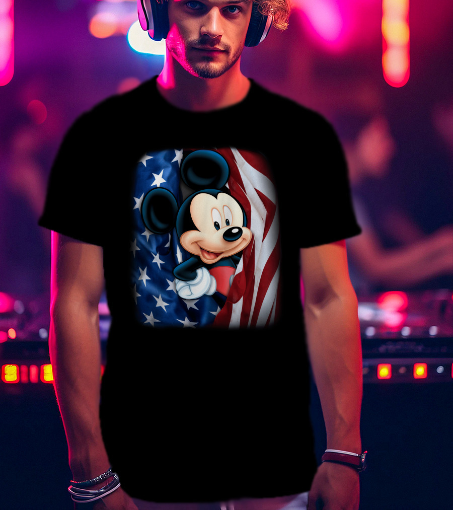 Mickey Mouse American Flag Fourth Of July T-Shirt