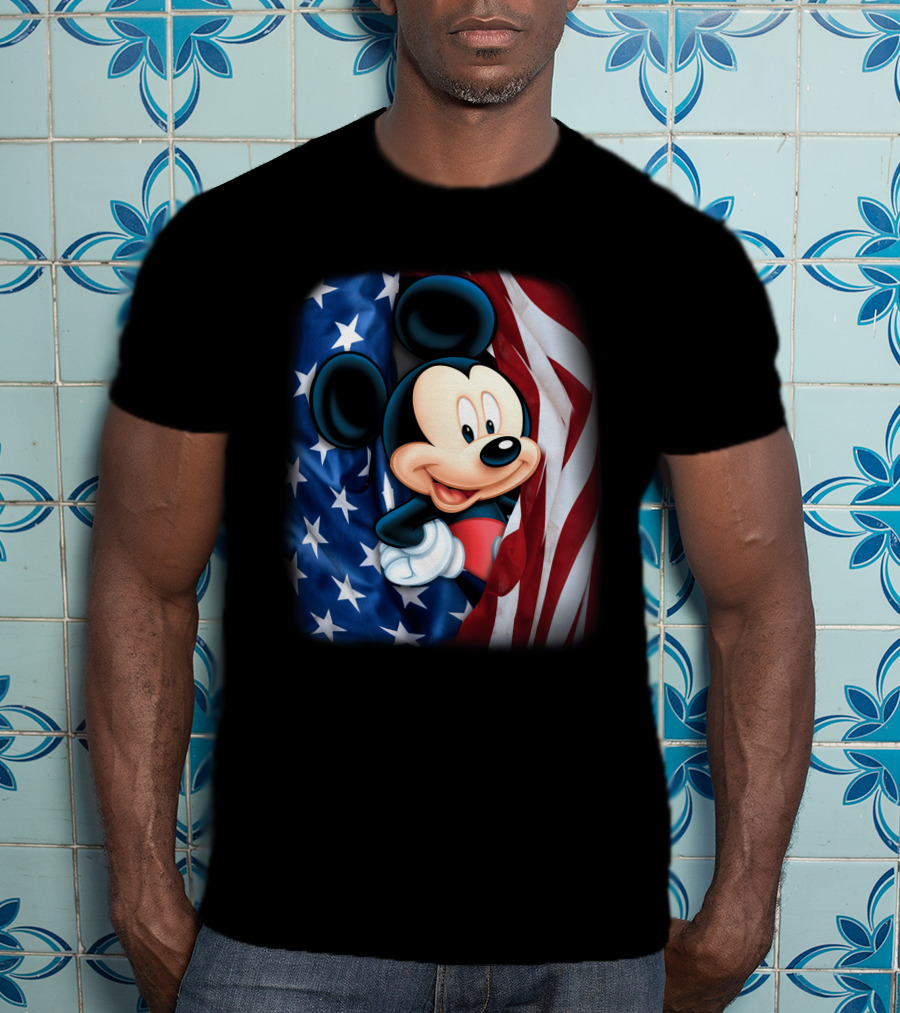 Mickey Mouse American Flag Fourth Of July T-Shirt