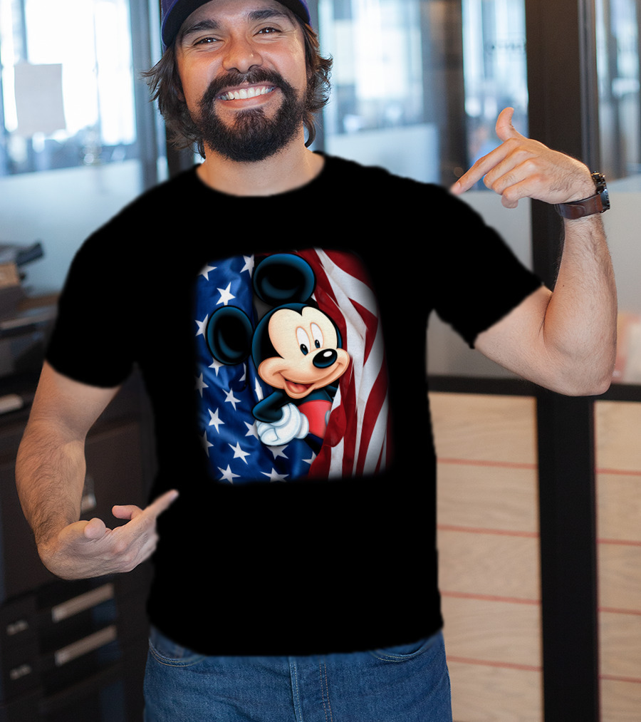 Mickey Mouse American Flag Fourth Of July T-Shirt