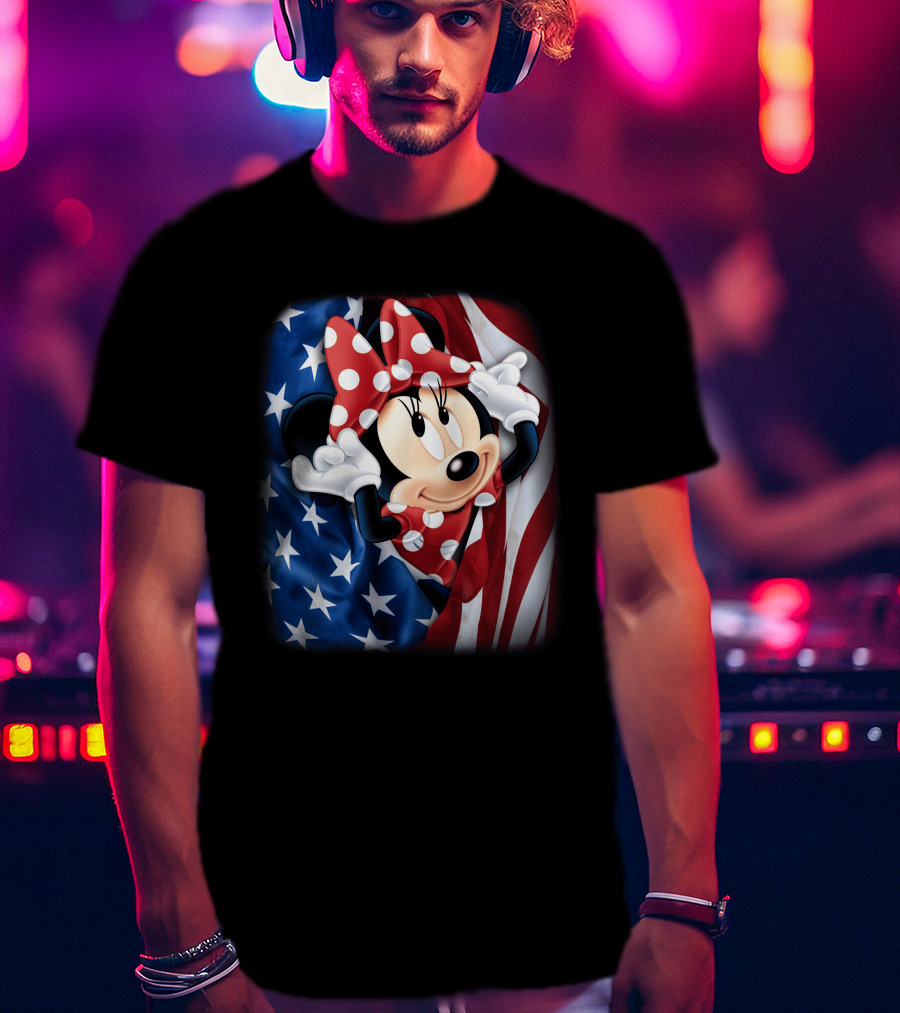 Minnie Mouse Stars And Stripes Fourth Of July T-Shirt