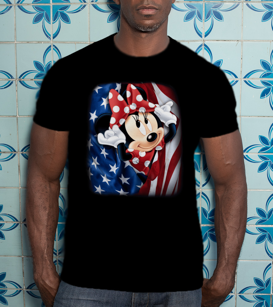 Minnie Mouse Stars And Stripes Fourth Of July T-Shirt
